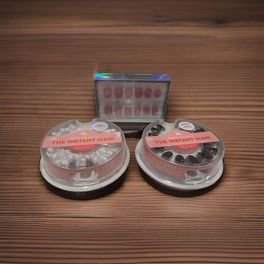 Lot of 3 Press On Nail Kits - Nail Reformation and Olive and June - Short & Xtr